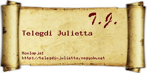 Telegdi Julietta névjegykártya